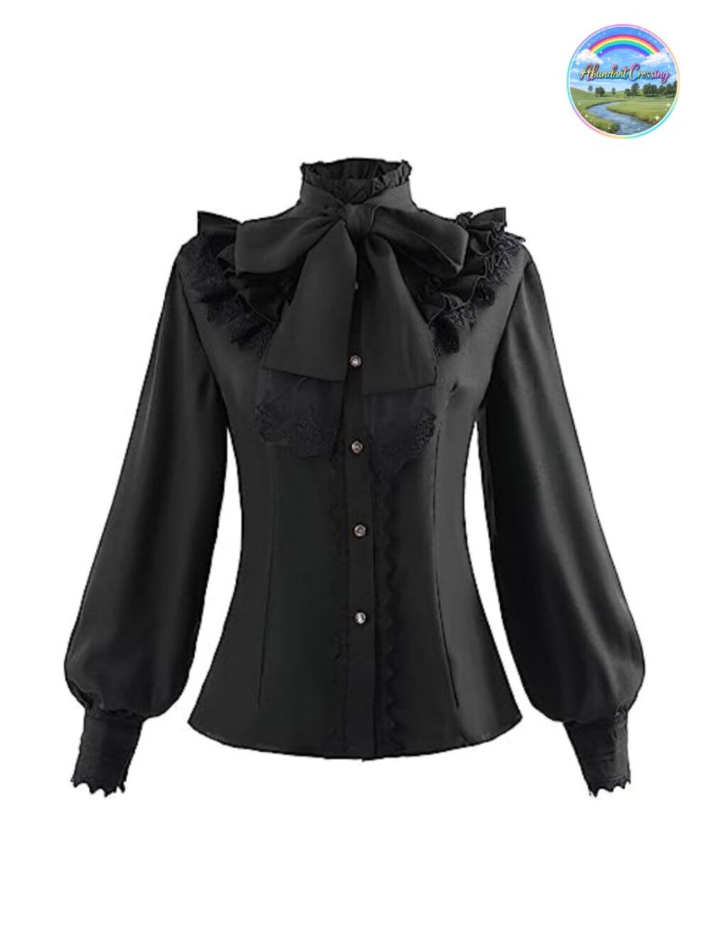 Victorian Blouse Womens Gothic Vintage Long Sleeve Lotus Ruffle Top